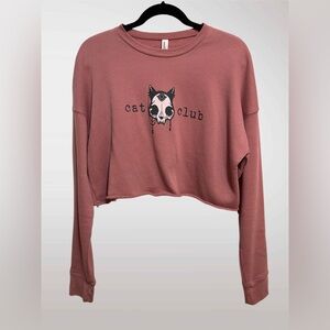 Cat Club Cropped Fleece Pullover